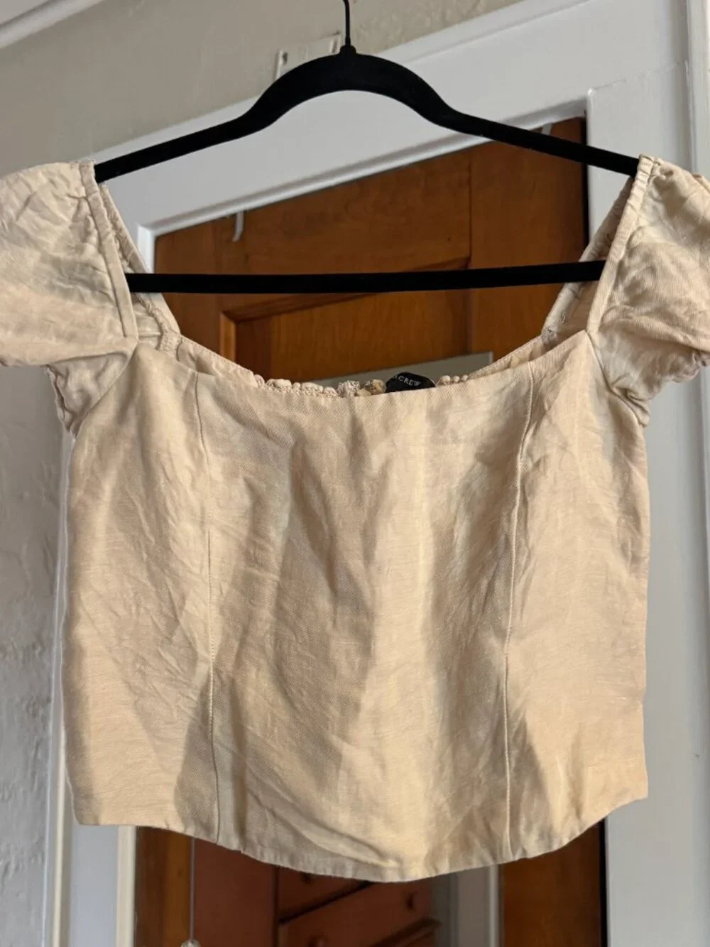 J.Crew Squareneck Linen-Cupro Blend Top — Size XS